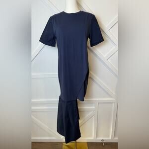 NWT Grey Lab Asymmetrical T Shirt Dress Navy Blue Size Small